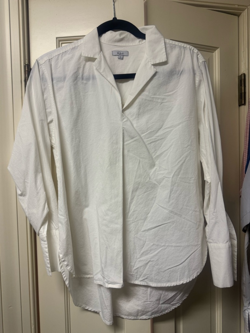 Rails White Relaxed Button-Front Blouse